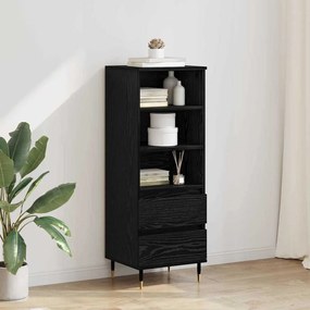 Highboard Μαύρη Οξυά 40 x 36 x 110 εκ. Επεξεργασμένο ξύλο