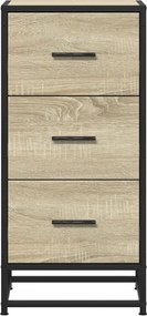 vidaXL Συρταριέρα Sonoma Δρυς 35,5x35x76 εκ. Επεξ. Ξύλο + Μέταλλο