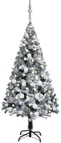 vidaXL Χριστουγεννιάτικο Δέντρο Τεχνητό με LED & Μπάλες Πράσινο 120εκ.