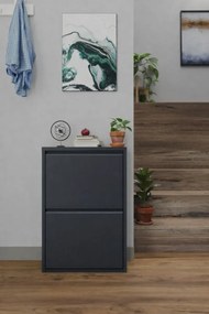 Stewehome Σετ 2 μεταλλικών παπουτσοθηκών Γκρι 50x15x71 cm