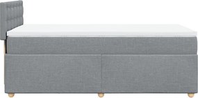 vidaXL Κρεβάτι Boxspring με Στρώμα Ανοιχτό Γκρι 80x200 εκ. Υφασμάτινο