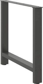 vidaXL Πόδια Τραπεζαρίας Ανθρακί 2 τεμ. 80x(72-73) εκ. Ατσάλι