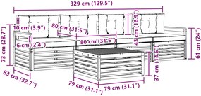 vidaXL Σειρά Καναπέ Εξωτερικού με μαξιλάρι 5 pcs Λευκό και Μπεζ