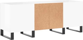 vidaXL Δισκοθήκη Γυαλιστερή Λευκή 121x38x48 εκ. από Επεξεργασμένο Ξύλο