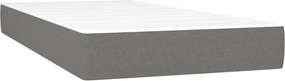 vidaXL Κρεβάτι Boxspring με Στρώμα &amp; LED Σκ.Γκρι 90x190 εκ. Υφασμάτινο