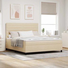 vidaXL Κρεβάτι με ελατήρια με στρώμα Κρεμ 180 x 200 cm ύφασμα