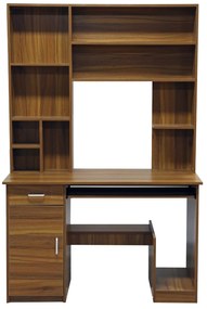 Γραφείο Με Βιβλιοθήκη-Ραφιέρα Status Καρυδί 120x55x182 Εκ.