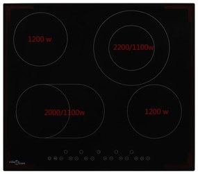 vidaXL Εστία Κεραμική με 4 Εστίες και Πλήκτρα Αφής 6600 W