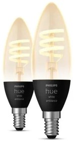 Έξυπνη Λάμπα Led 2xΕ14 4,5W Κερί Hue W Σετ 929003145202 Philips 929003145202