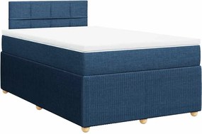 vidaXL Κρεβάτι Boxspring με Στρώμα Μπλε 120x200 εκ. Υφασμάτινο
