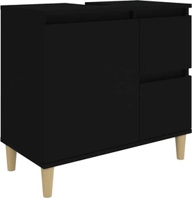 vidaXL Ντουλάπι Μπάνιου Μαύρο 65x33x60 εκ. Επεξεργασμένο Ξύλο
