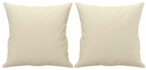 vidaXL Καναπές Διθέσιος Κρεμ 140εκ. Συνθετικό Δέρμα με Μαξιλάρια