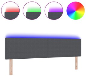 vidaXL LED Κεφαλάρι Απλό Σκούρο Γκρι 90 εκ. από Κορντούρα