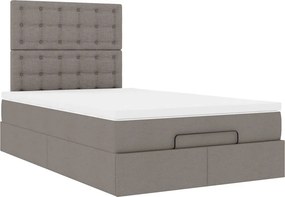 vidaXL Οθωμανικό κρεβάτι με στρώμα Taupe 120x190 cm Ύφασμα