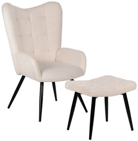 ΠΟΛΥΘΡΟΝΑ ΜΠΕΡΖΕΡΑ CRAWLEY ΜΕ ΥΠΟΠΟΔΙΟ HM8918.25 ΥΦΑΣΜΑ ΜΠΟΥΚΛΕ ΛΕΥΚΟ 70x74x105Y εκ.