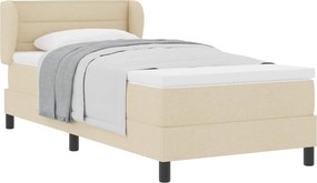 vidaXL Κρεβάτι με ελατήρια με στρώμα Κρεμ 90 x 200 cm ύφασμα
