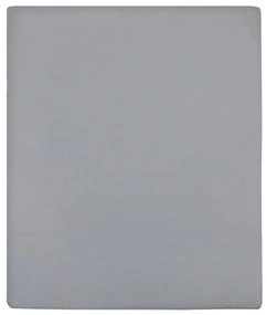 vidaXL Σεντόνια με Λάστιχο 2 τεμ. Γκρι 140x200 εκ. Βαμβακερό Ζέρσεϊ