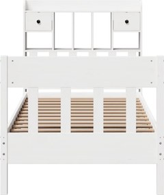 vidaXL Σκελετός Κρεβ. Χωρίς Στρώμα Λευκό 75x190 εκ Μασίφ Πεύκο