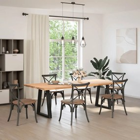 vidaXL Πόδια Τραπεζαρίας Σχήματος V 2 τεμ. Μαύρο 50x(72-73,3) εκ. Ατσάλι