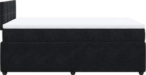 vidaXL Κρεβάτι Boxspring με Στρώμα Μαύρο 120x190 εκ. Βελούδινο