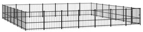 Κλουβί Σκύλου Εξωτερικού Χώρου 46,1 μ² από Ατσάλι - Μαύρο