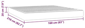 vidaXL Στρώμα με Pocket Springs Σκούρο Γκρι 160x210x20 εκ. Βελούδινο