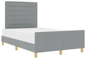 vidaXL Κρεβάτι Φωτεινό Γκρι 140x190 εκ. Υφασμάτινο