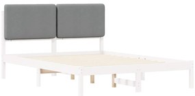 vidaXL Σκελετός Κρεβατιού με Επενδεδυμένο Κεφαλάρι Ανοιχτό γκρι
