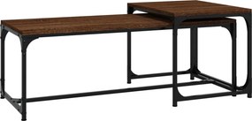 vidaXL Τραπεζάκια Σαλονιού 2 τεμ Brown Oak Επεξ. Ξύλο