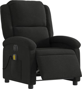 vidaXL Πολυθρόνα Μασάζ Ηλεκ. Ανακλινόμενη Μαύρη Υφασμάτινη