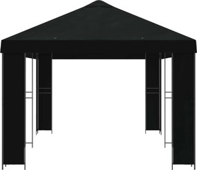 vidaXL Κήπος Γκαζebo 6 x 3 m Μαύρο Πολυεστέρας και Χάλυβας 190 gsm