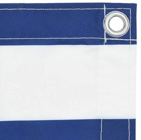 vidaXL Διαχωριστικό Βεράντας Λευκό/Μπλε 90 x 600 εκ. Ύφασμα Oxford