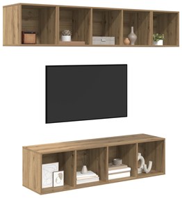 vidaXL Σετ επίπλου τηλεόρασης 4 pcs artisan δρυς 37 x 37 x 142.5 εκ