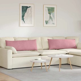 vidaXL Μαξιλάρι Καναπέ 2 τμχ. Βελούδο Ροζ 120 x 40 cm