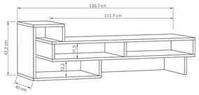Έπιπλο τηλεόρασης Tetra Megapap μελαμίνης χρώμα φυσικό οξιάς 136,7x40x42εκ.