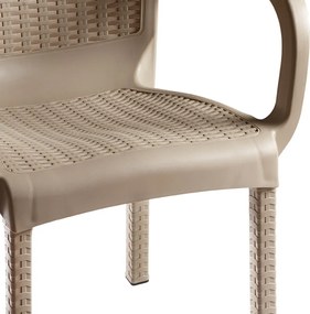 Τραπεζαρία Icon-Festive pakoworld σετ 5τεμ PP σε cappuccino απόχρωση