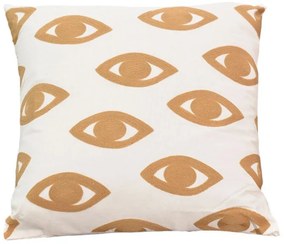 Μαξιλάρι Eyes Inart φυσικό-λευκό ύφασμα 60x60x2.5εκ