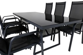 Σετ Τραπέζι και καρέκλες Dallas 1044, Επεξεργασμένο γυαλί, 72 kg, Μέταλλο | Epipla1.gr