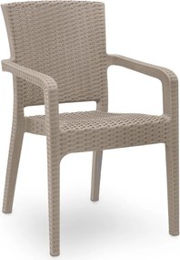Πολυθρόνα πολυπροπυλενίου Clio Megapap recycled χρώμα cappuccino 57x55x86εκ.