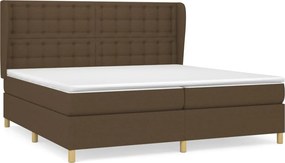 vidaXL Κρεβάτι Boxspring με Στρώμα Σκούρο Καφέ 200x200 εκ. Υφασμάτινο