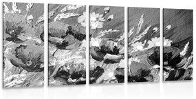 5 τεμάχια εικόνα παπαρούνας σε κουτί σε ασπρόμαυρο