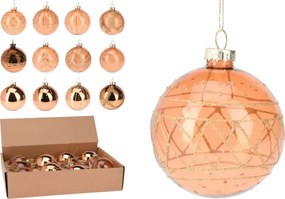 JK Home Décor - Μπάλα με Glitter Πορτοκαλί 8cm 2Σχδ