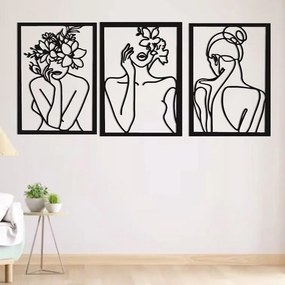 Intra απο ξύλο plywood 3mm-4mm πάχος – Μινιμαλιστική αφηρημένη τέχνη τοίχων γυναικών 15x15 cm INTRAVECTRY-MY543128