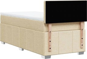 vidaXL Κρεβάτι Boxspring με Στρώμα Κρεμ 80 x 200 εκ. Υφασμάτινο