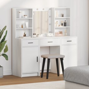vidaXL Σετ Γκαρνταρόμπας 3 Τεμαχίων Λευκό Κατασκευασμένο Ξύλο