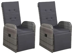 vidaXL Σετ Τραπεζαρίας Κήπου 3 Τεμαχίων Γκρι