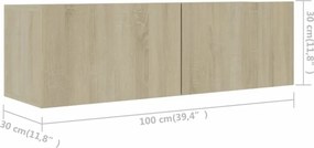 vidaXL Έπιπλα Τηλεόρασης Σετ 4 Τεμαχίων Sonoma Δρυς από Επεξ. Ξύλο