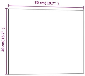 Πίνακας Επιτοίχιος Μαγνητικός Μαύρος 50 x 40 εκ. Ψημένο Γυαλί - Μαύρο