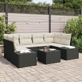 vidaXL Σετ Καναπέ Κήπου 7 pcs Μαύρο Πολυ ράταν