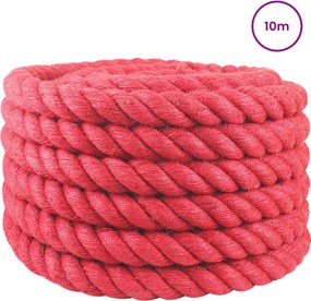 vidaXL Σχοινί Από Τζute 40 mm Κόκκινο 100% Τζούτα Tossa